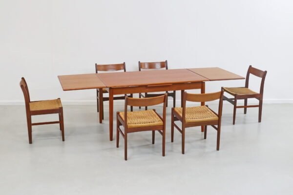 Danish Weaving Chairs and Matching table Mid Century.